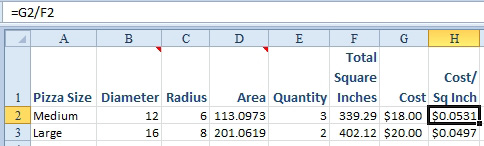 If your circle is 18 inches across, then 18 is the diameter . Excel Find The Area Of A Circle Excel Articles