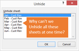 3 ways to unhide multiple sheets in excel vba macros