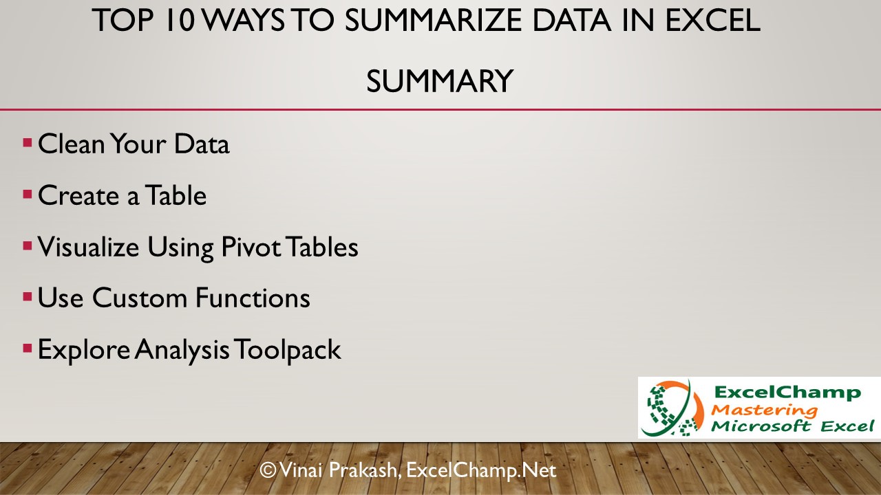 How To Summarize Data in Excel: Top 10 Ways