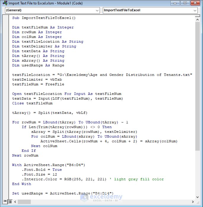 Importing Tables From Text File Into Excel With Vba Excel Vba Macros Ozgrid Free Excel Vba - Best Dark Designs in HD