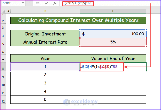 How to Use Compound Interest Formula in Excel (4 Easy Ways) (5) How to Use Compound Interest Formula in Excel (4 Easy Ways) (5)