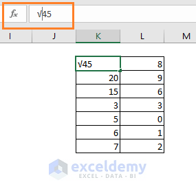 Use the symbol feature · from the insert ribbon, select the symbol option. How To Insert Square Root Symbol In Excel 7 Easy Ways Exceldemy