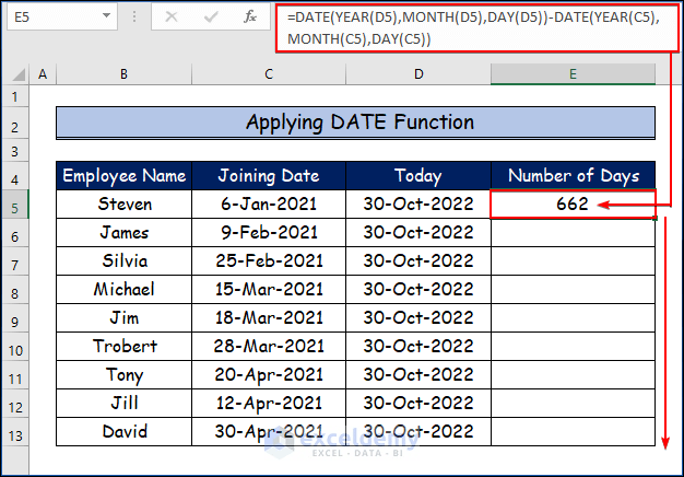 Kuinka käyttää Excel-kaavaa päivien laskemiseen päivämäärästä tähän päivään (12) Kuinka käyttää Excel-kaavaa päivien laskemiseen päivämäärästä tähän päivään (12)