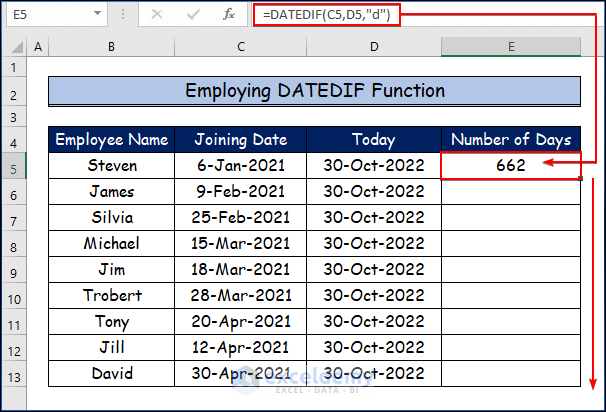 Kuinka käyttää Excel-kaavaa päivien laskemiseen päivämäärästä tähän päivään (15) Kuinka käyttää Excel-kaavaa päivien laskemiseen päivämäärästä tähän päivään (15)