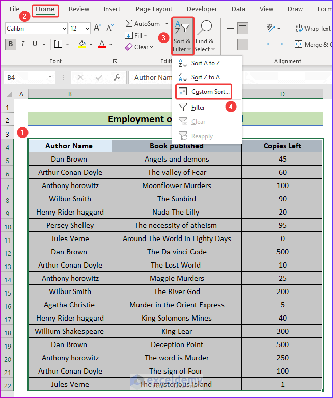 How To Sort Multiple Columns Alphabetically In Excel (4 Methods)