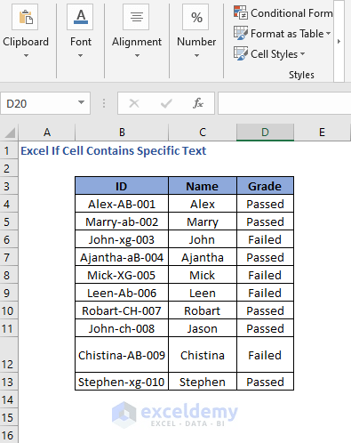 This tutorial demonstrates how to check if a cell contains a specific number using the find and isnumber functions in excel and google sheets. How To Find If Cell Contains Specific Text In Excel Exceldemy