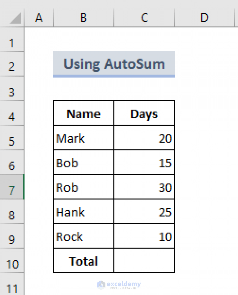 How to add multiple cells in excel (6 methods)