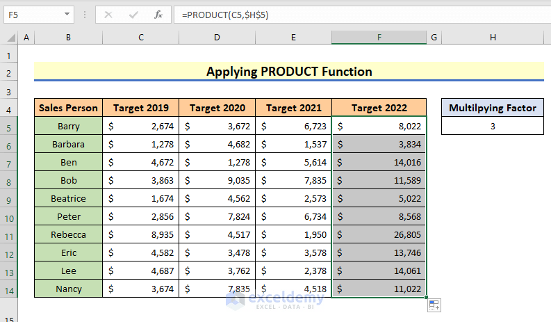 How To Multiply A Column By A Number In Excel (3 Easy Methods)