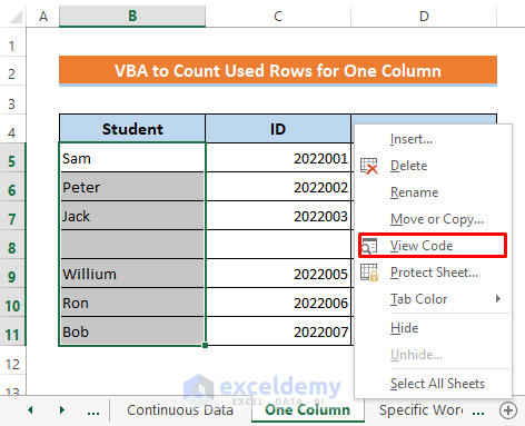 Excel vba to count rows with data: 4 methods