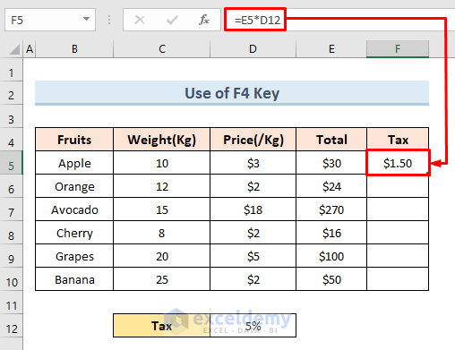 How to Keep a Cell Fixed in Excel Formula (4 Easy Ways) - ExcelDemy (2) How to Keep a Cell Fixed in Excel Formula (4 Easy Ways) - ExcelDemy (2)