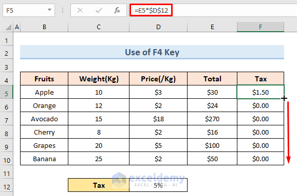 How to Keep a Cell Fixed in Excel Formula (4 Easy Ways) - ExcelDemy (4) How to Keep a Cell Fixed in Excel Formula (4 Easy Ways) - ExcelDemy (4)