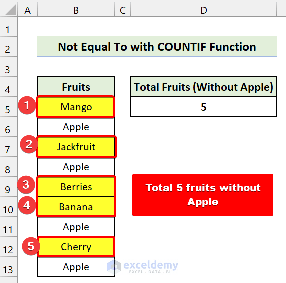 'Not Equal to' Operator in Excel (With 5 Examples) - ExcelDemy (11) 'Not Equal to' Operator in Excel (With 5 Examples) - ExcelDemy (11)