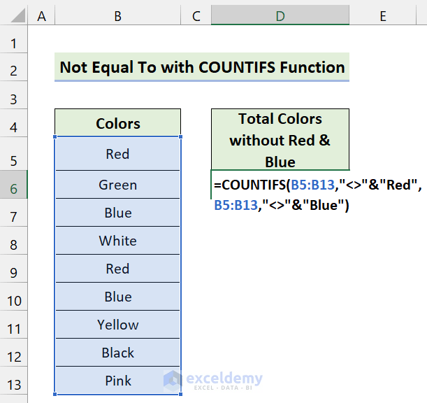 'Not Equal to' Operator in Excel (With 5 Examples) - ExcelDemy (13) 'Not Equal to' Operator in Excel (With 5 Examples) - ExcelDemy (13)