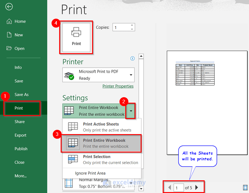 How To Print Multiple Sheets In Excel: 6 Suitable Examples