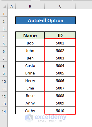 How to Make a Numbered List in Excel (8 Methods) - ExcelDemy (8) How to Make a Numbered List in Excel (8 Methods) - ExcelDemy (8)