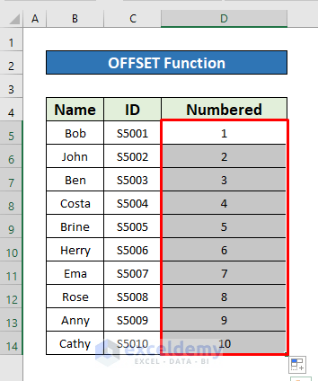 How to Make a Numbered List in Excel (8 Methods) - ExcelDemy (19) How to Make a Numbered List in Excel (8 Methods) - ExcelDemy (19)