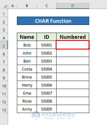 How to Make a Numbered List in Excel (8 Methods) - ExcelDemy (25) How to Make a Numbered List in Excel (8 Methods) - ExcelDemy (25)