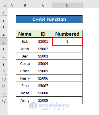 How to Make a Numbered List in Excel (8 Methods) - ExcelDemy (27) How to Make a Numbered List in Excel (8 Methods) - ExcelDemy (27)