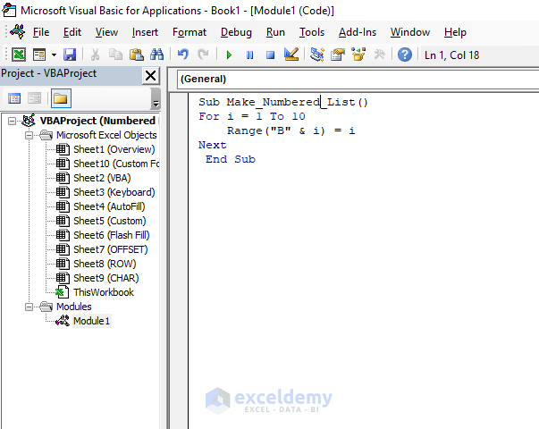 How to Make a Numbered List in Excel (8 Methods) - ExcelDemy (32) How to Make a Numbered List in Excel (8 Methods) - ExcelDemy (32)