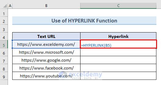 How To Convert Text To Hyperlink In Excel (5 Methods) - ExcelDemy