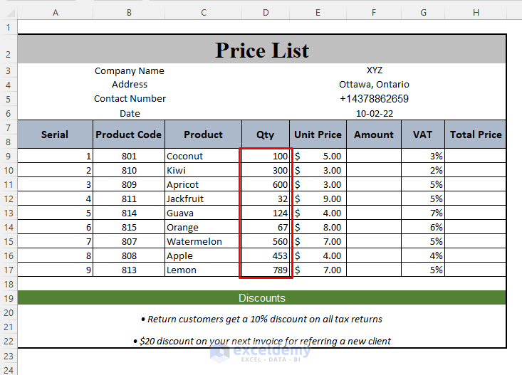 How to Make a Price List in Excel (Step by Step Guidelines) - ExcelDemy (16) How to Make a Price List in Excel (Step by Step Guidelines) - ExcelDemy (16)