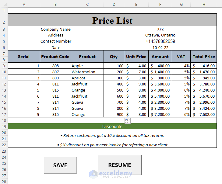How to Make a Price List in Excel (Step by Step Guidelines) - ExcelDemy (40) How to Make a Price List in Excel (Step by Step Guidelines) - ExcelDemy (40)