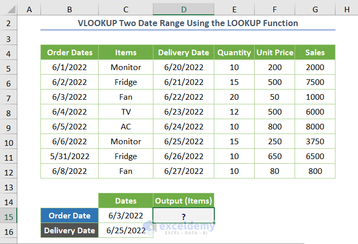 VLOOKUP Date Range and Return Value in Excel (4 Suitable Methods) (18) VLOOKUP Date Range and Return Value in Excel (4 Suitable Methods) (18)