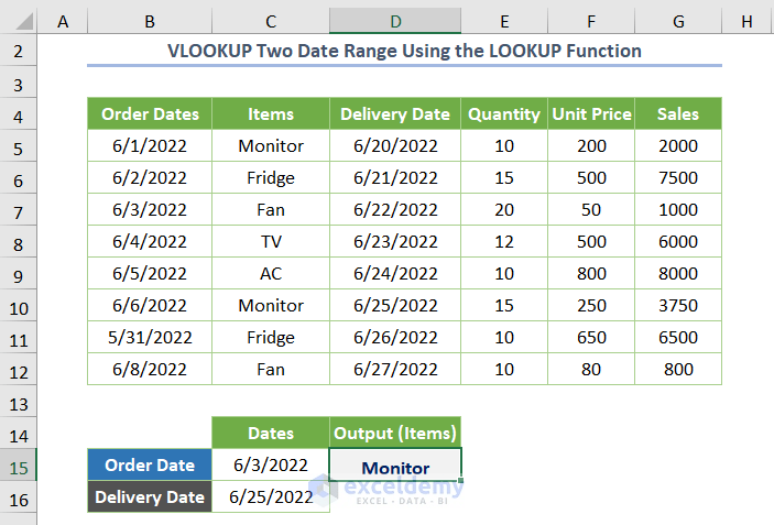 VLOOKUP Date Range and Return Value in Excel (4 Suitable Methods) (20) VLOOKUP Date Range and Return Value in Excel (4 Suitable Methods) (20)