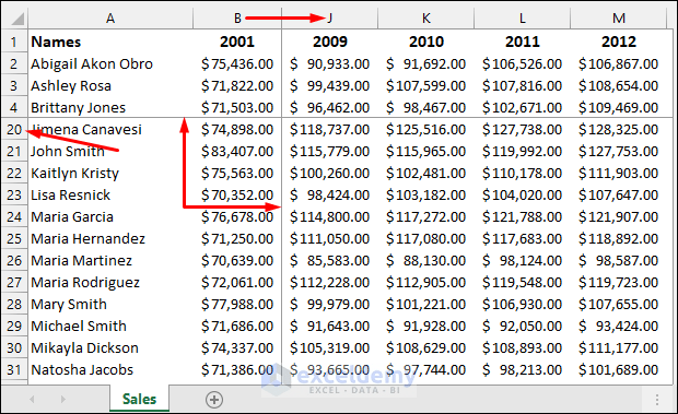 How To Lock Rows In Excel When Scrolling (4 Easy Methods) - ExcelDemy