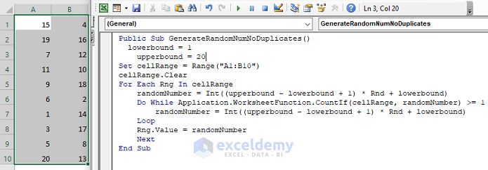 Unique Random Number Generator Excel Excel Dashboards Vba - Desktop Light Designs for Desktop