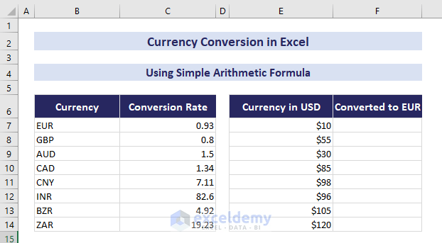 How to Convert Currencies in Excel (7 Methods) - ExcelDemy (2) How to Convert Currencies in Excel (7 Methods) - ExcelDemy (2)