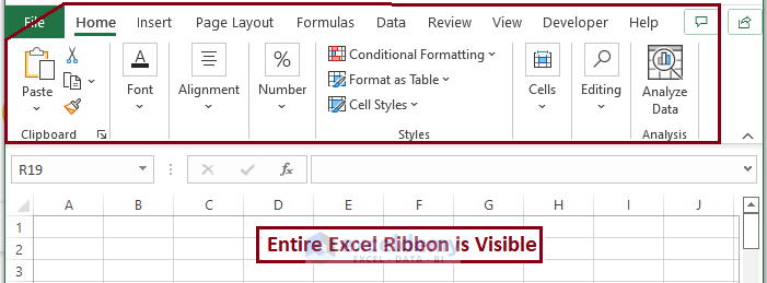 How To Pin The Ribbon In Excel 4 Simple Methods Exceldemy