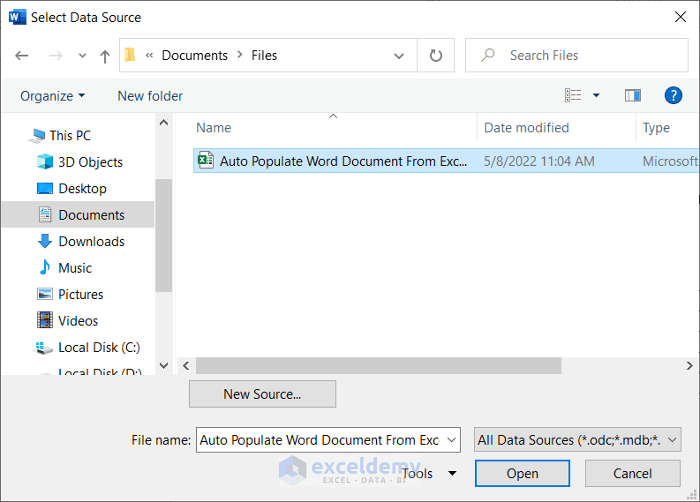 How to Auto Populate Word Document from Excel (with Quick Steps) (5) How to Auto Populate Word Document from Excel (with Quick Steps) (5)