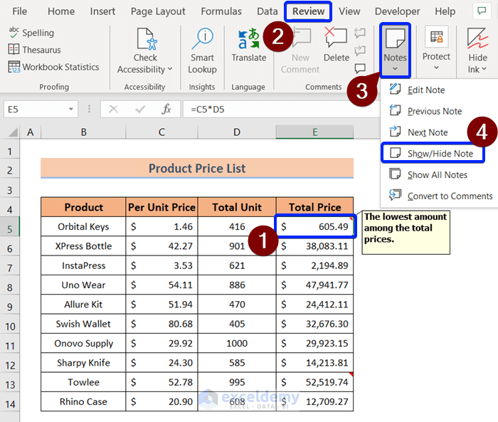 How To Add Notes In Excel (The Ultimate Guide) - ExcelDemy