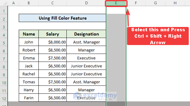 How to grey out unused cells in excel (3 quick methods)