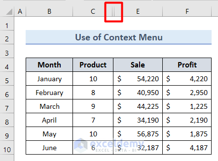 How to Hide and Unhide Columns in Excel (7 Methods) - ExcelDemy (4) How to Hide and Unhide Columns in Excel (7 Methods) - ExcelDemy (4)