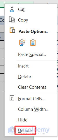 How to Hide and Unhide Columns in Excel (7 Methods) - ExcelDemy (6) How to Hide and Unhide Columns in Excel (7 Methods) - ExcelDemy (6)