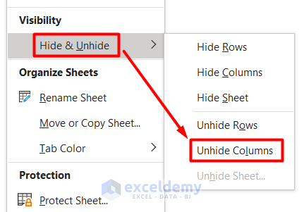 How to Hide and Unhide Columns in Excel (7 Methods) - ExcelDemy (13) How to Hide and Unhide Columns in Excel (7 Methods) - ExcelDemy (13)