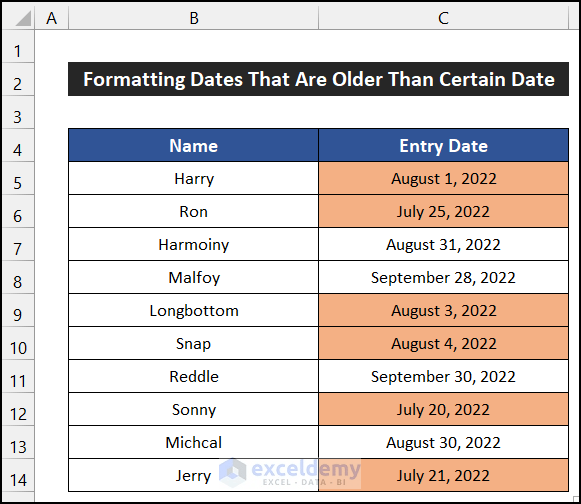Conditional Formatting For Dates Older Than Certain Date In Excel - Best Colorful Images in Mobile