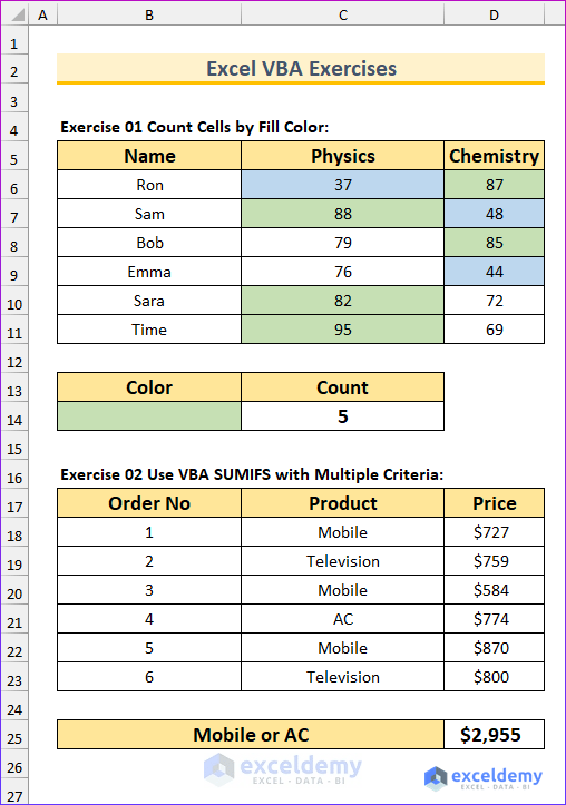 Excel VBA Exercises: 10 Real World Problems - ExcelDemy