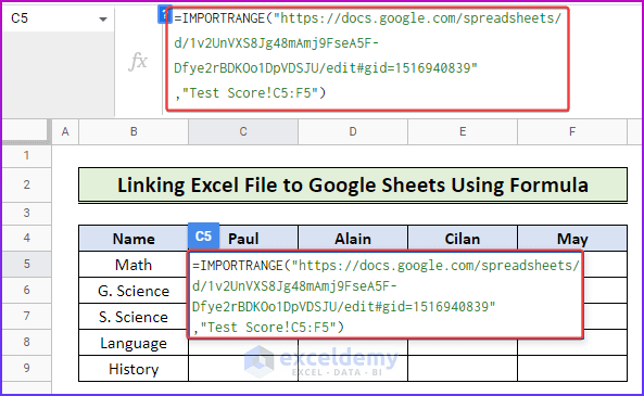 How To Link Excel To Google Sheets (with Easy Steps) - ExcelDemy