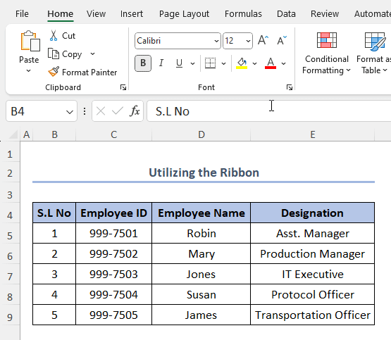 How to change font size in excel
