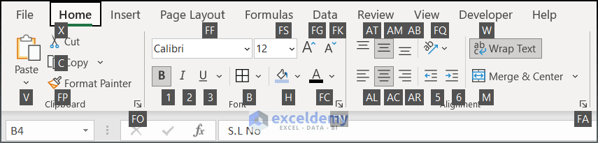 How to change font size in excel