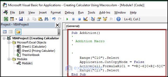 How to Create a Calculator Using Macros in Excel (with Easy Steps) (8) How to Create a Calculator Using Macros in Excel (with Easy Steps) (8)