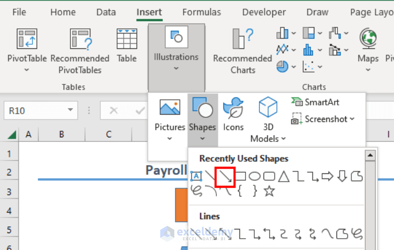 How to draw payroll process flowchart in excel (with easy steps)