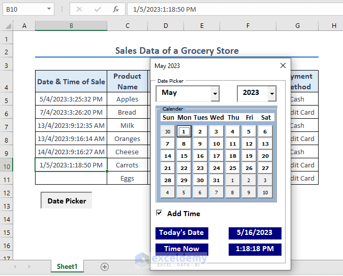 How To Use Excel UserForm As Date Picker (with Easy Steps)