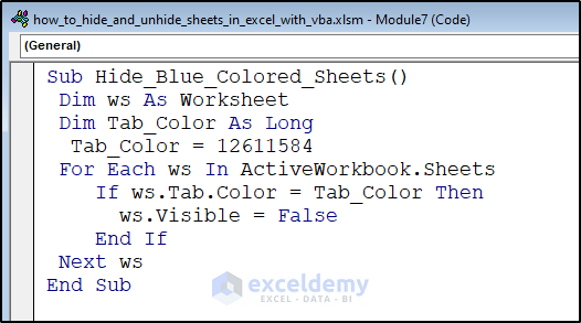 How to hide and unhide sheets in excel with vba (6 examples)