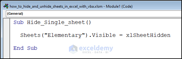 How to hide and unhide sheets in excel with vba (6 examples)