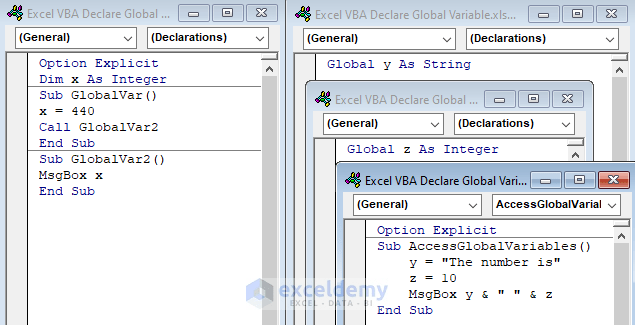 Using Excel VBA To Declare A Global Variable - 2 Methods - ExcelDemy