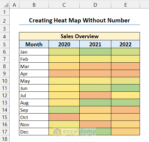 How To Create A Heatmap In Excel Static Dynamic And Geographic Heat Map.